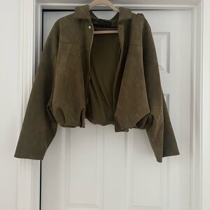 Zara Olive Bomber Jacket for Women